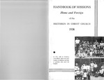 1938 Handbook of Missions by Brethren in Christ Church and C.W. Boyer