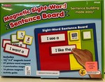 Magnetic sight-word sentence board.