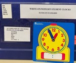 Write-on/wipe-off student clocks