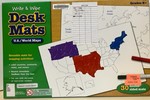 Write & wipe desk mats US/World maps
